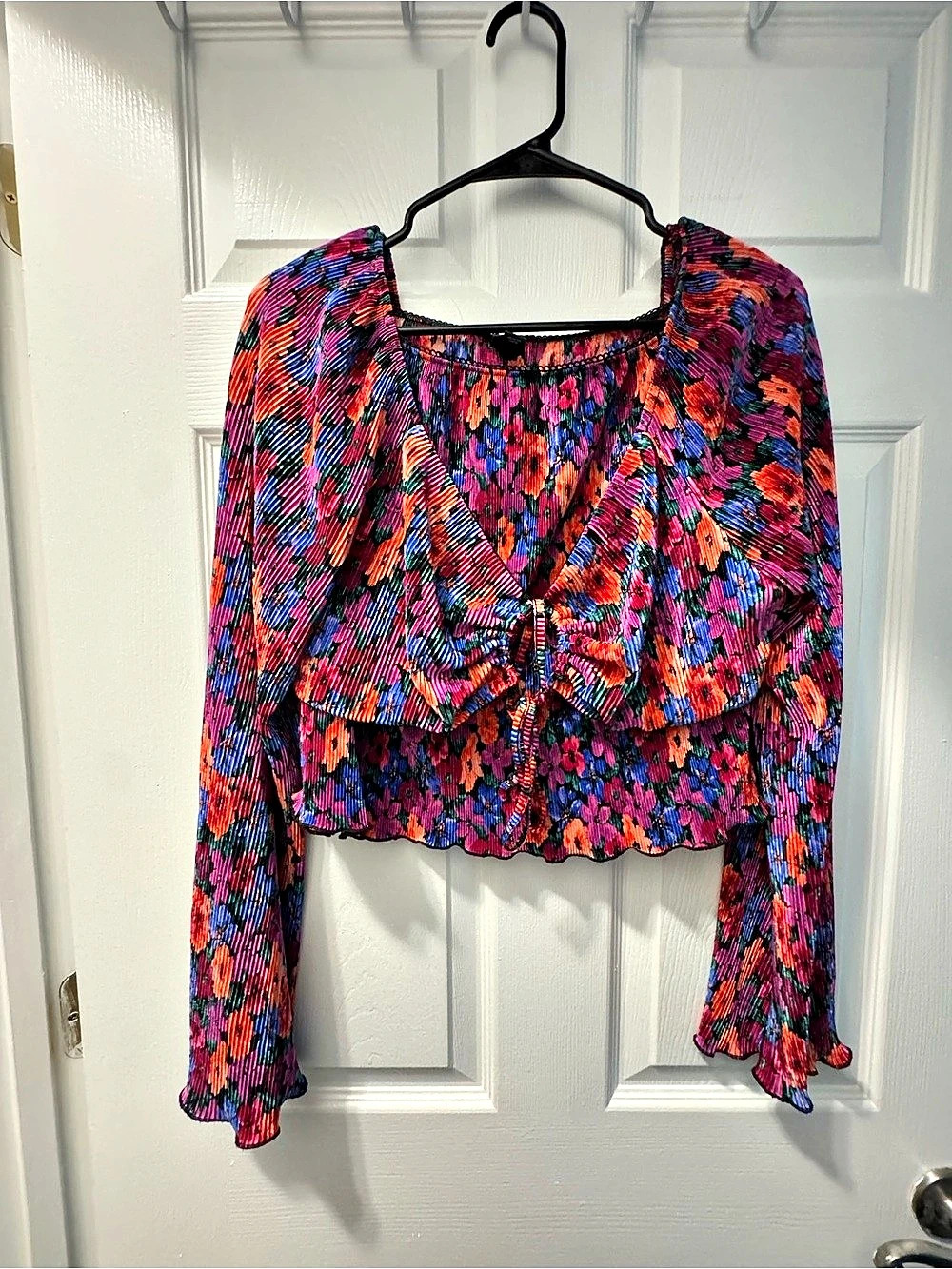 Wild Fable Floral Cropped blouse with skirt set  in Multicolor Like New